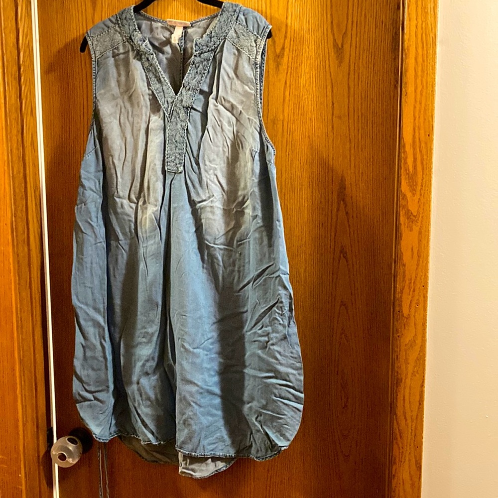 Denim maternity dress
